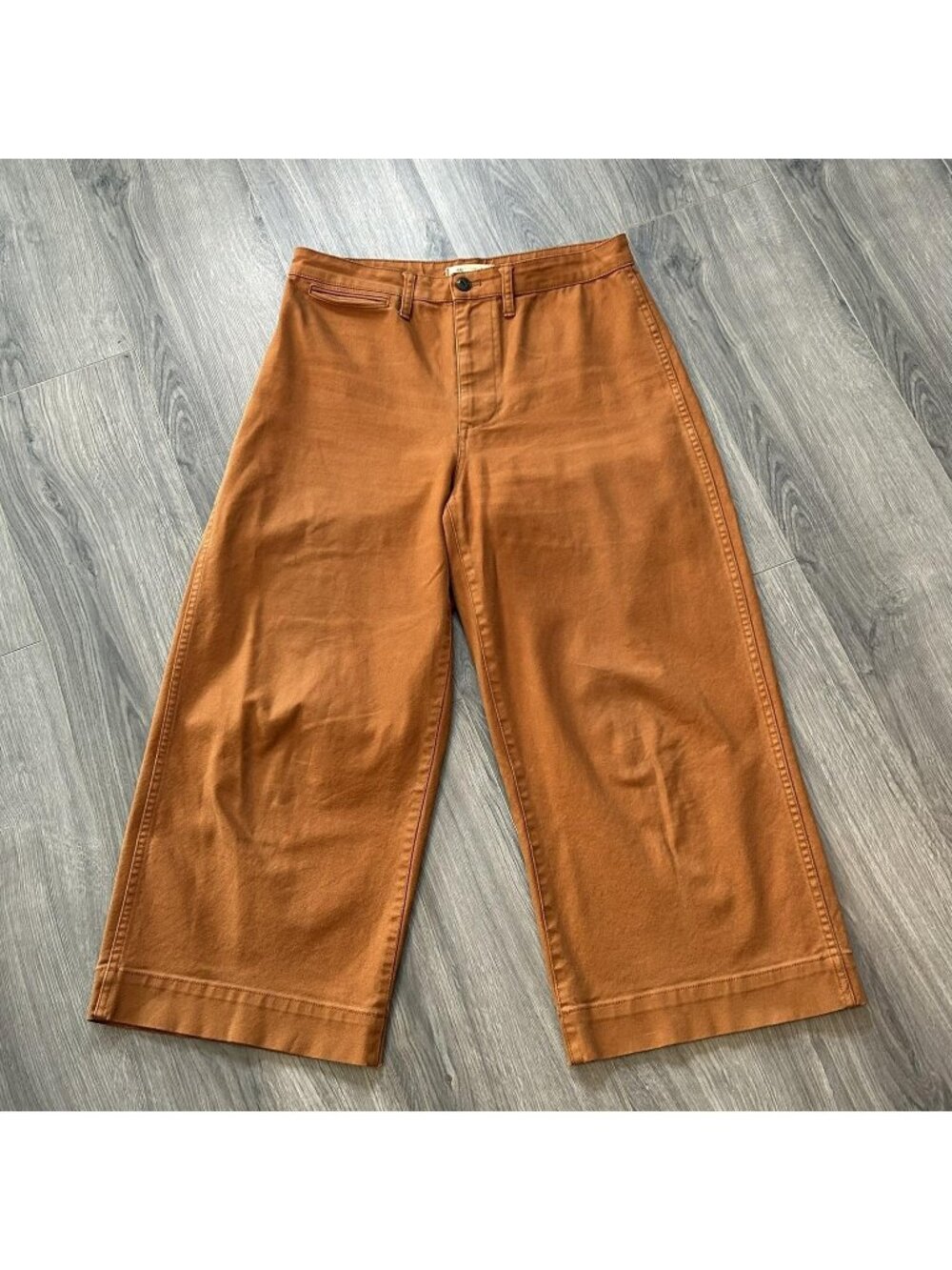 Madewell Rust Orange Wide Leg Cropped Pants